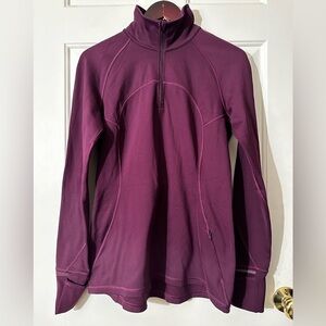 Lululemon RETRO 10 Deep Merlot Quarter 1/4 Zip Ruched Back Convertible Mittens